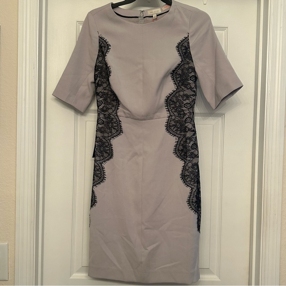 🆕 NWT Olivia Pope The Limited SCANDAL Collection Grey Sheath Dress Pencil - Picture 2 of 12